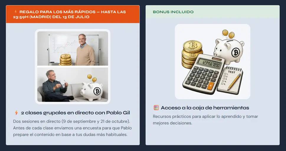 Bonus del curso de finanzas personales de Pablo Gil