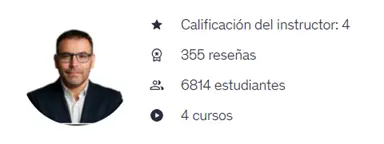 Perfil de Angello Álvarez como instructor en Udemy con 6.814 estudiantes y 355 reseñas