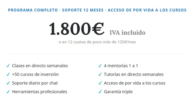Precio del Programa de Inversión de Economipedia