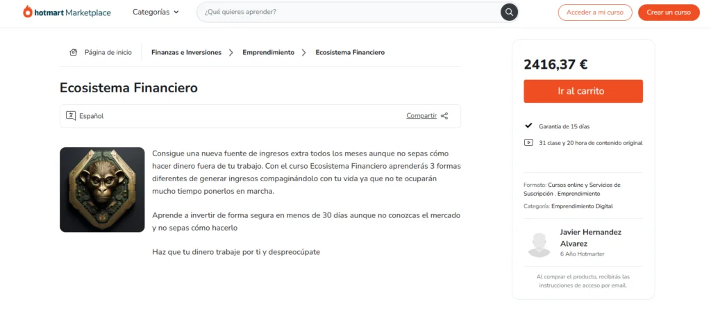 precio ecosistema financiero